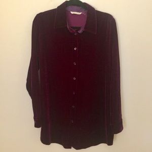 Soft Surroundings plum velvet tunic size medium